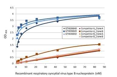 Anti-Respiratory Syncytial virus Nucleoprotein antibody [HL1247] used in ELISA (ELISA). GTX636649